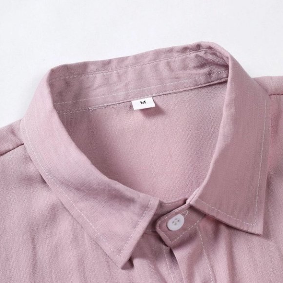 Pink Mens Button Up Shirt - Picture 5 of 5